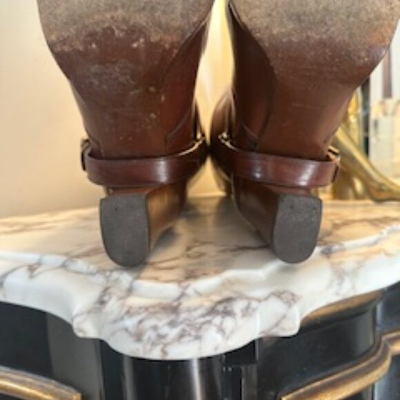 VINTAGE RARE MIU MIU Harness Italian Leather Heeled Luxury Boots - Size 8/8.5 N - Picture 14 of 16